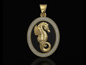 seahorse pendant Modèles 3D en vedette