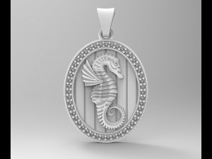 seahorse pendant Modèles 3D en vedette