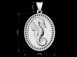seahorse pendant Modèles 3D en vedette