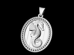 seahorse pendant Modèles 3D en vedette