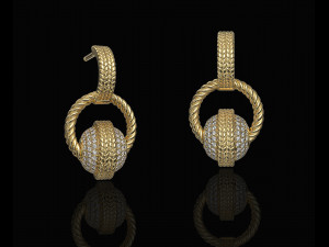 ball of gems earrings 3D Print Model