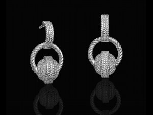 ball of gems earrings 3D Принт Модель