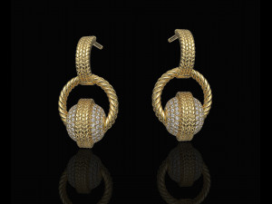 ball of gems earrings 3D Принт Модель