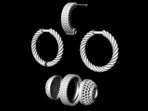 ball of gems earrings 3D Принт Модель