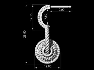 ball of gems earrings 3D Принт Модель