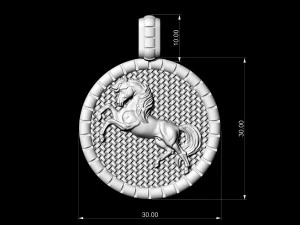 pretty horse pendant 3D Print Model