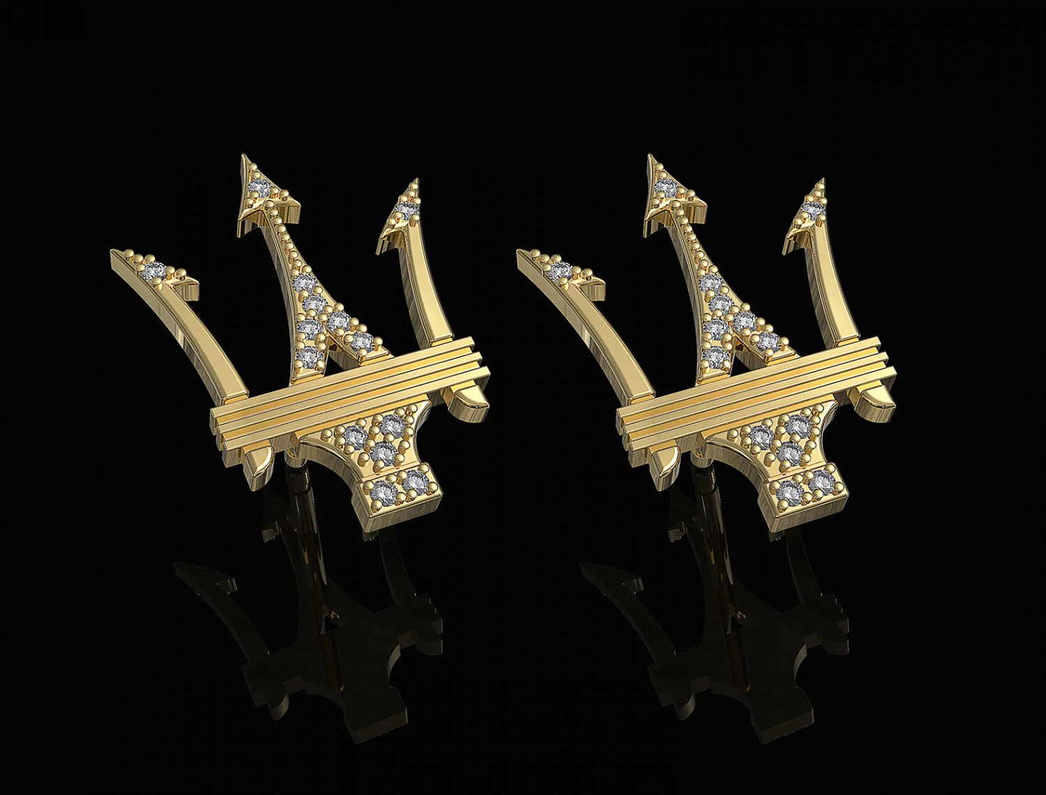 poseidon earrings 3D Print Model .c4d .max .obj .3ds .fbx .stl .blend 