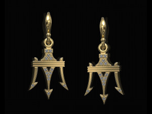poseidon earrings Model Cetak 3D