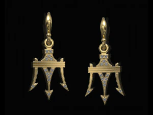 poseidon earrings 3D Print Model