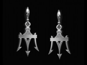 poseidon earrings Model Cetak 3D