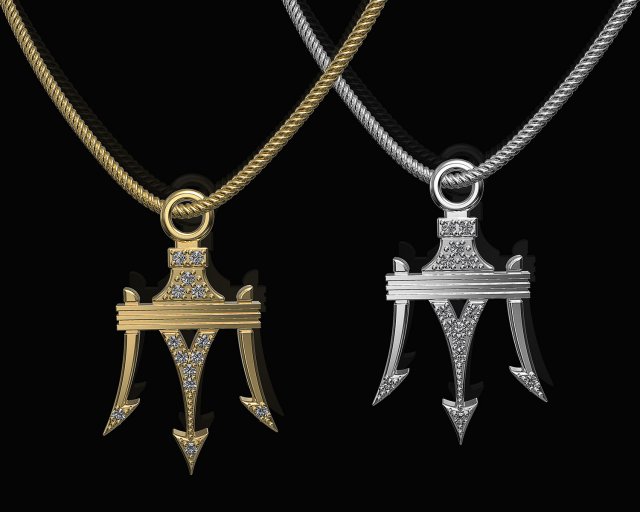 poseidon pendant 3D Bask Modeli in Kolye K pe U lar 3DExport