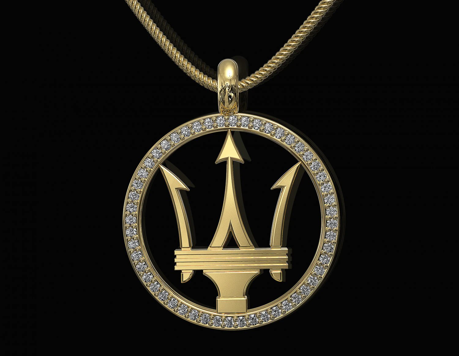 poseidon with frame pendant 3D Print Model .c4d .max .obj .3ds .fbx .stl .blend 