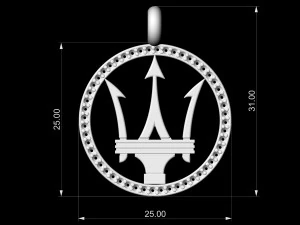 poseidon with frame pendant 3D Print Model