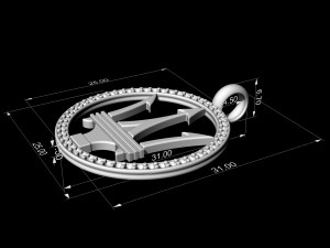 poseidon with frame pendant 3D Принт Модель