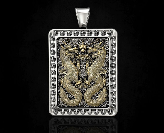 twin dragons-gemini pendant Modello di stampa 3D .c4d .max .obj .3ds .fbx .stl .blend