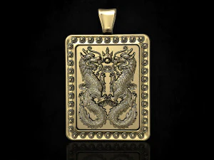 twin dragons-gemini pendant 3D Print Model
