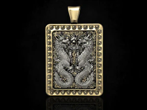 twin dragons-gemini pendant 3D Print Model