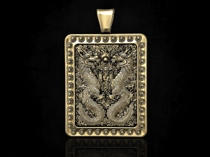 twin dragons-gemini pendant Modello di stampa 3D