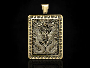 twin dragons-gemini pendant 3D Print Model