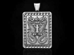 twin dragons-gemini pendant Modello di stampa 3D