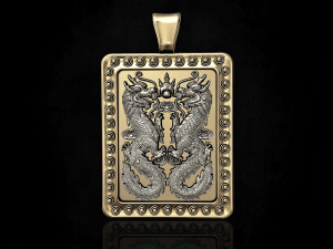 twin dragons-gemini pendant Modello di stampa 3D