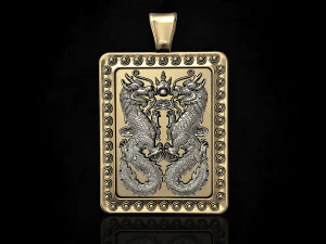 twin dragons-gemini pendant 3D Print Model