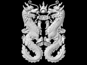 twin dragons-gemini pendant Modello di stampa 3D