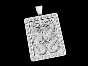 twin dragons-gemini pendant Modello di stampa 3D