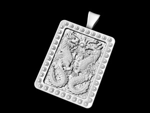 twin dragons-gemini pendant Modello di stampa 3D