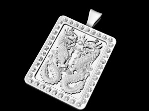 twin dragons-gemini pendant Modello di stampa 3D
