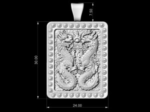 twin dragons-gemini pendant Modello di stampa 3D