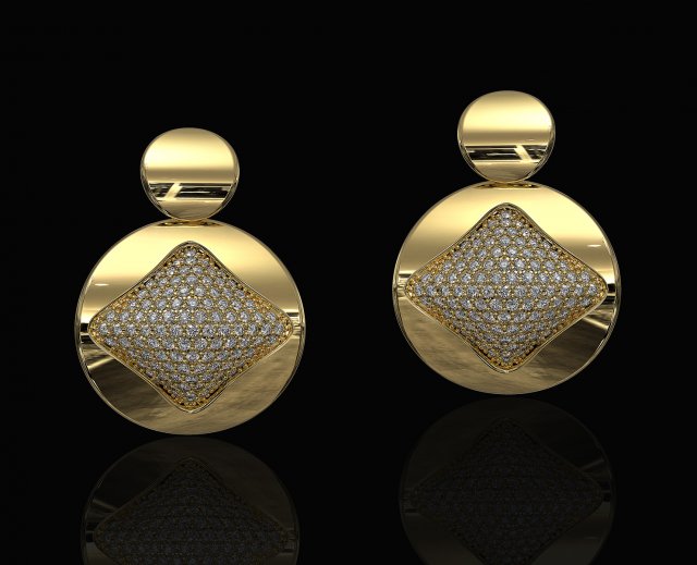 brilliant stylish earrings 3D Print Model .c4d .max .obj .3ds .fbx .stl .blend 