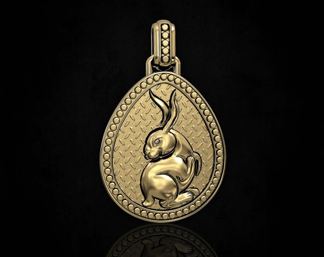 rabbit in easter egg pendant Model Cetak 3D .c4d .max .obj .3ds .fbx .stl .blend 