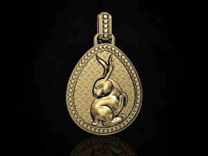 rabbit in easter egg pendant 3Dプリントモデル