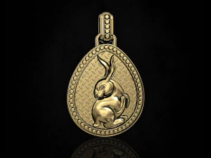 кролик у пасхальному яйці 3D Принт Модель