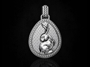 rabbit in easter egg pendant Model Cetak 3D
