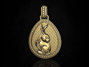 rabbit in easter egg pendant Model Cetak 3D