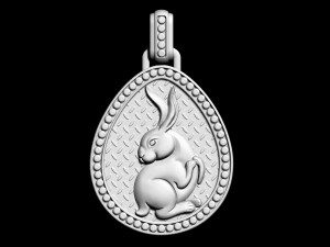 rabbit in easter egg pendant Model Cetak 3D