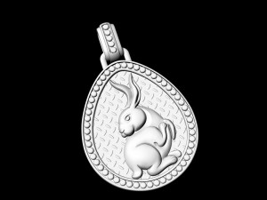 rabbit in easter egg pendant Model Cetak 3D