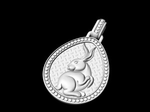 rabbit in easter egg pendant Model Cetak 3D