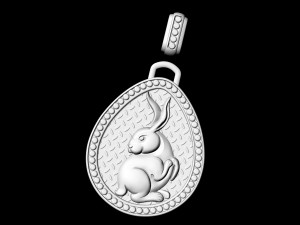 rabbit in easter egg pendant Model Cetak 3D