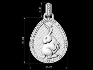 rabbit in easter egg pendant Model Cetak 3D