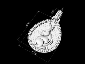 rabbit in easter egg pendant Model Cetak 3D
