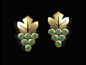grapes earrings with gems 3D 打印模型