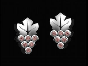 grapes earrings with gems 3D 打印模型