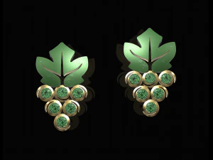 orecchini d'uva con gemme Modello di stampa 3D