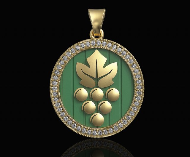 grapes-logo pendant 3D 프린트 모델 .c4d .max .obj .3ds .fbx .stl .blend 