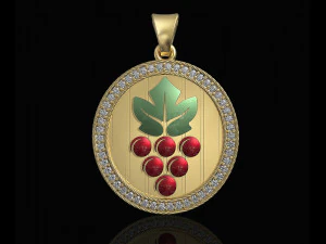 grapes-logo pendant 3D Print Model