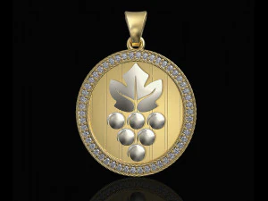 grapes-logo pendant 3D Print Model