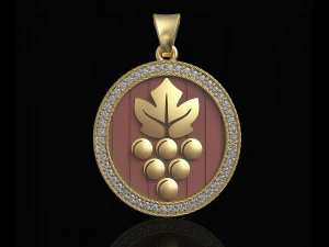 grapes-logo pendant 3D Print Model